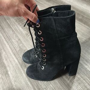 Vince Camuto suede lace up bootie